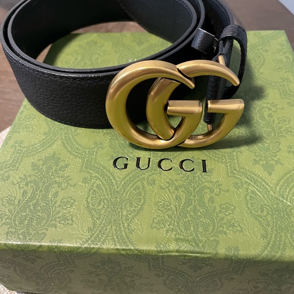 Gucci - GG Marmont leather belt with shiny buckle - Picture 5 of 9